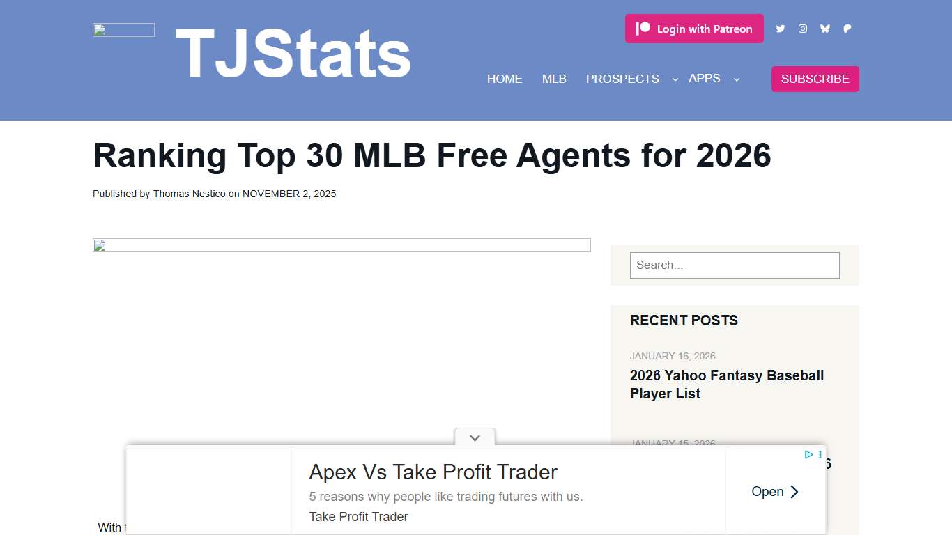 Ranking Top 30 MLB Free Agents for 2026 - TJStats